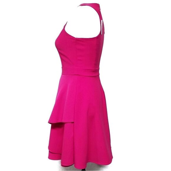 Adelyn Rae Ruffle Front Fit & Flare Pink Dress XS - Picture 5 of 8